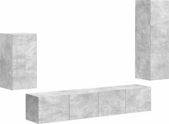 vidaXL Conjunto De Mueble De Tv 4 Uds. Gris Concreto Vidaxl