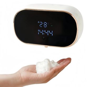 OEM Dispensador Autom&aacute;tico De Jab&oacute;n Espumoso, 3 Niveles De Ajuste, Soporte De Jab&oacute;n Recargable Con Sensor, Montaje En Pared, Pantalla Lcd, Carga Mediante 