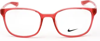 Nike NIKE7026 Rectangular Propionate Frame Eyeglasses - Red