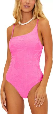 Beach Riot Athena Swimsuit Womens Pink Terry Textured One Piece GBO2190