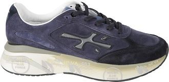 Premiata Dark Blue Moerun Leather-Blend Low-Top Sneakers