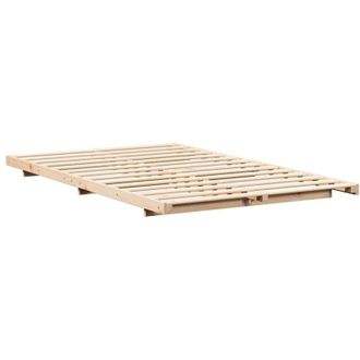 vidaXL Estructura De Cama Marr&oacute;n 140 X 190 Cm Madera Maciza De Pino Vidaxl