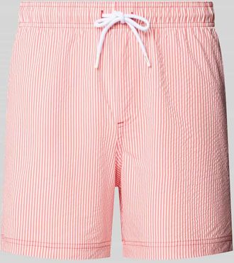 Jack & Jones Jack & Jones Badehose aus Seersucker mit elastischem Bund Modell MAUI OCEAN in Hellrot, Gr&ouml;&szlig;e XXL