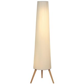 OEM L&aacute;mpara De Pie Con Tr&iacute;pode Brillo Ajustable 3 Niveles Interruptor De Pie Patas De Madera Y Pantalla De Tela Blanco