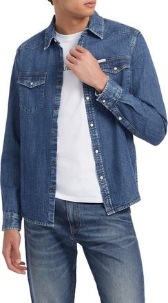 Guess Slim Fit Western Denim Shirt at Nordstrom, Size X-Small