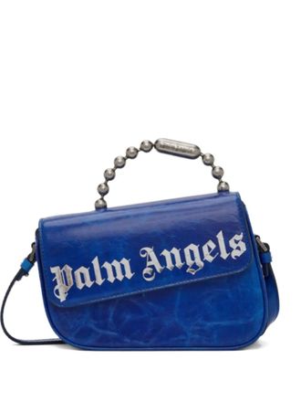 Palm Angels logo asymmetric shoulder bag - Blue
