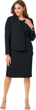 Jessica London Stretch Crepe Single Breasted Jacket Dress in Black at Nordstrom, Size 16