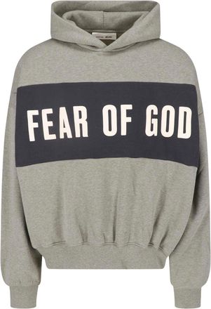 Fear of God Grey Cotton Contrast Logo Hoodie