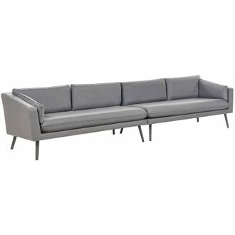 Beliani Beliani - Divano modulare per esterni Tappezzeria in poliestere 4 posti resistente ai raggi uv Grigio Loretello