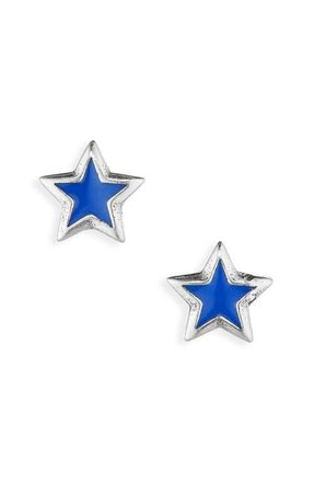 TwoJeys Enamel Star Stud Earrings in Silver at Nordstrom