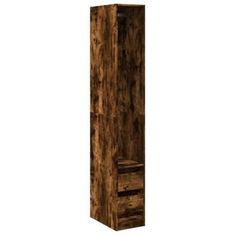 Berkfield Home Wardrobe Smoked Oak 30x50x200 cm Engineered Wood in Brown | Size: 30 x 50 x 200 cm