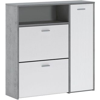 Dmora Mobile da Ingresso Dafenagya, 4/5 Paia, 3 Ripiani, 26.6x91.5x94h cm Grigio Cemento