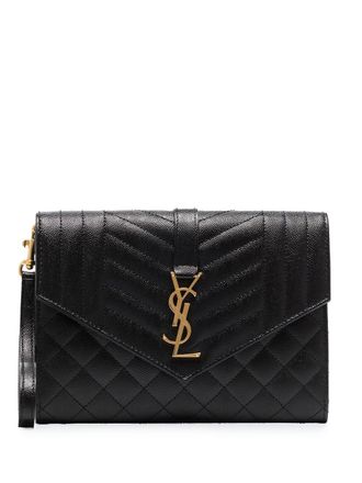 Saint Laurent Monogram envelope clutch bag - Black