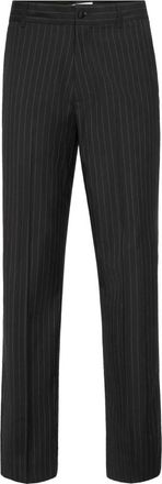 Philipp Plein Loose Fit Pinstripe Broeken Raw Edges - Heren - Nette broeken - Grijs - L - Wol - Broeken