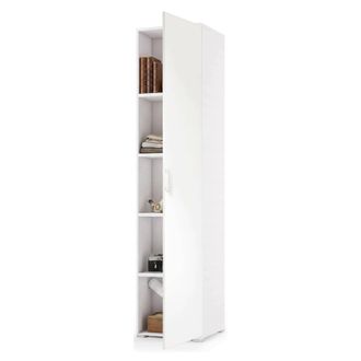 Dmora Dmora - Armario Multiusos Aquilegia, Mueble Lineal Con 1 Puerta Batiente Y 4 Baldas Regulables, Mueble Columna Para Ba&ntilde;o, 100% Made In Italy, Cm 45x45