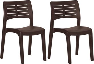 vidaXL Vidaxl - Garden Chairs 2 pcs Mocha Polypropylene