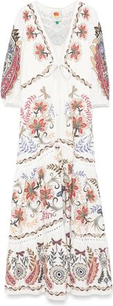 Farm Rio Abito lungo Boho Glam - Bianco