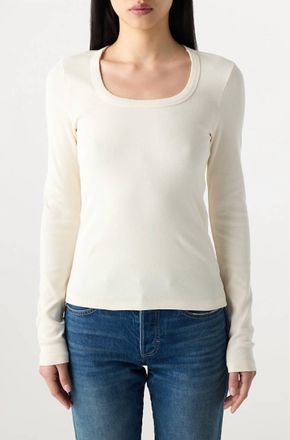 Amo Angelina Long Sleeve Tee In Bone