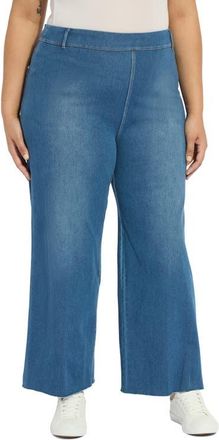 Lyss&eacute; ntials Erin High Waist Wide Leg Pants in Mid Wash at Nordstrom, Size 1X