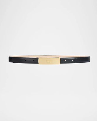 Balmain Logo-Plaque Leather Belt