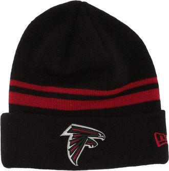 New Era Unisex-Adult NFL Official Sport Knit Classic Striped Knit Beanie Cold Weather Hat (Atlanta Falcons), Red, One Size