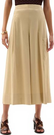 Joseph Ribkoff High-Waisted Wide Leg Trousers In Beige