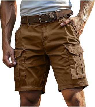 Generic Cargo Shorts for Men UK Summer Elastic Waist Bermuda Hiking Work Mens Shorts with Zip Pockets Casual Knee Length Bermuda Outdoor Lightweight Jogger Gy
