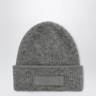 Jacquemus Dark grey Gros Grain beanie in alpaca blend