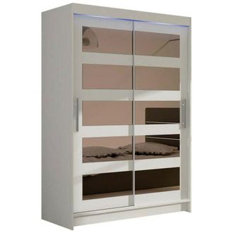 Mirjan24 Mobilier1 - Armario Closico 111, Blanco, 200x120x58cm, Puertas De Armario: Correderas, N&uacute;mero De Estantes: 0, Led