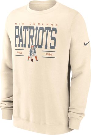 Nike New England Patriots Club Nike Mens NFL Pullover Crew in Brown | NKPV15A8KV-Y9M
