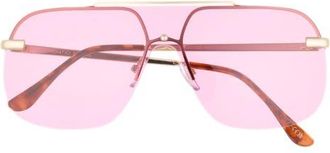 AIRE Venatici 137mm Aviator Sunglasses in Light Gold /Smokey Pink Mono at Nordstrom