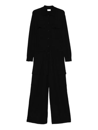 P.A.R.O.S.H. pocket-detailed buttoned jumpsuit - women - Fabric - M - Black