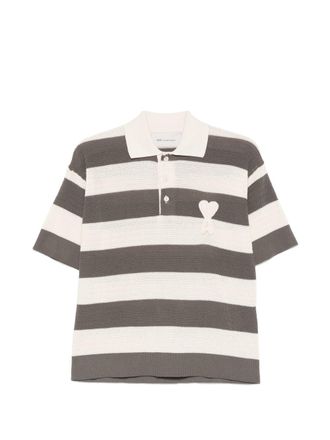 Ami Ami De Coeur Striped Polo Shirt