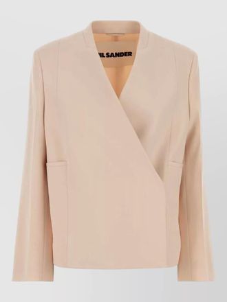 Jil Sander wool blazer long sleeves tailored v neck