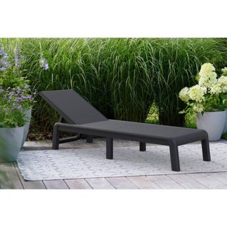 Dmora Dmora - Tumbona Shawinigan, Tumbona De Jard&iacute;n, Cama Plegable Al Aire Libre, Silla Reclinable, 188x58 H29 Cm, Antracita
