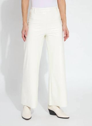 Lyss&eacute; Vegan Leather Wide Leg Pants In Snow White