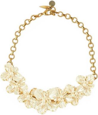 Deepa Gurnani Wally Frontal Necklace in Gold/white at Nordstrom