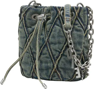 Diesel Womens Shoulder Bag Blue Cotton