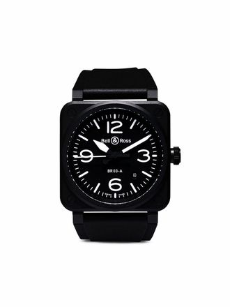 Bell & Ross BR03 41mm - men - ceramic/Silicone/Sapphire - One Size - Black
