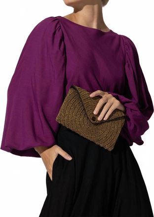 Lusana Heidi Long Sleeve Blouse In Berry