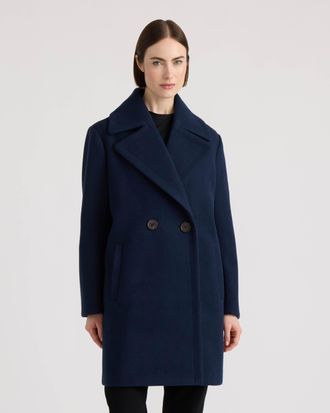 NVLT Womens Faux Wool Oversize Coat with Large Notch Collar