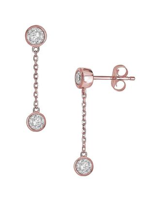 Liv Oliver 18K Rose Gold Plated Cz Earrings