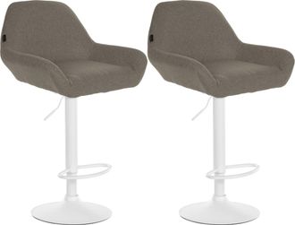 Clp Clp - Set De 2 Taburetes Braga En Tela Gris Topo Blanco