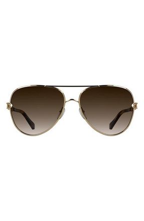 Kendra Scott Korinne 61mm Gradient Aviator Sunglasses in Yellow Gold at Nordstrom