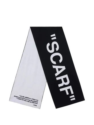 Off-white quotes knit scarf - Black