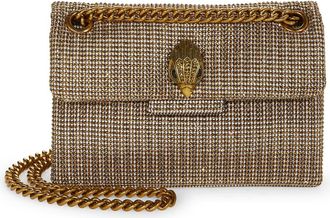Kurt Geiger Mini Kensington Tweed Crossbody Bag in Dark Beige at Nordstrom