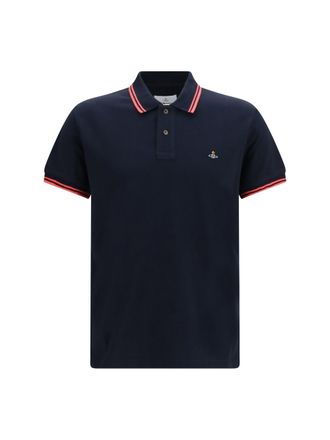 Vivienne Westwood Cotton Piqu&eacute; with Orb Embroidery Polo Shirt - Navy
