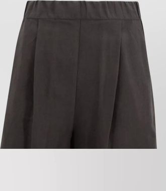 Whyci linen bermuda shorts elasticated waist pleats