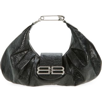 Balenciaga Medium Pamela Leather Shoulder Bag in 1000 Black at Nordstrom