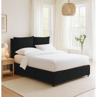 Dmora Cama Individual Todmorden, Desenfundable, Made In Italy, Gris Oscuro